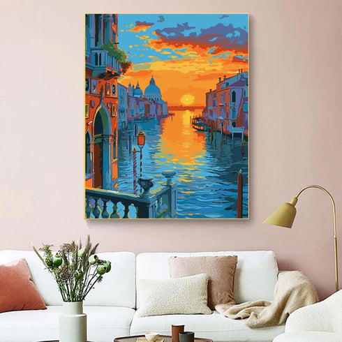 ZRIZQ Paint by Number for Adults Beginners,City Landscape Paint by Numbers Kits on Canvas,DIY Paint by Numbers for Home Wall Art Decor(12x16Inch)...