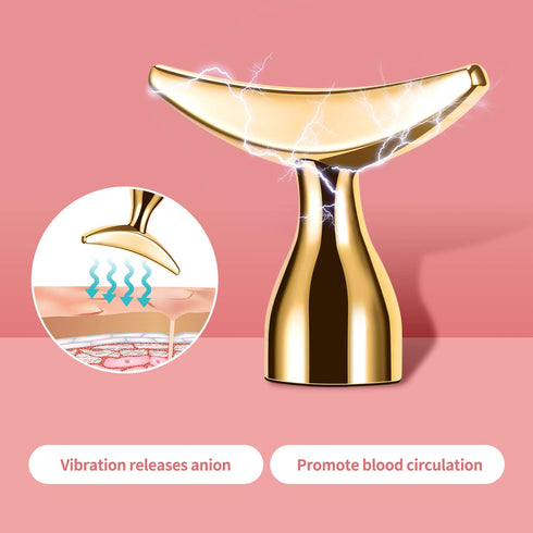 2-IN-1 Electric Face Massager Roller 24k Golden Face Roller, 3D Roller and Unique Crescent Shape Facial Roller Massager Kit Arm Eye Nose Massager ...