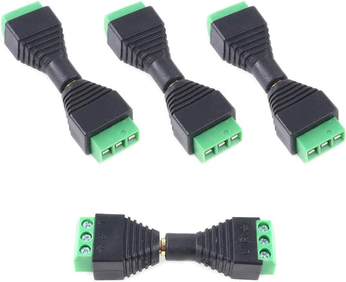Glarks 8Pcs 3.5mm(1/8inch) Stereo Audio Balanced Male & Female Jack to AV 3-Screw Video Balun Terminal Adapter Connector...
