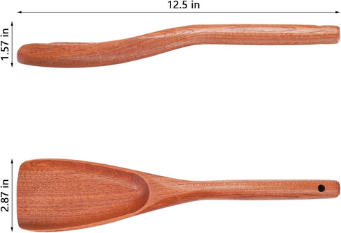 Wooden Cooking Spatula for Nonstick Cookware, Spatula Spoon for Cooking, Stirring, Scooping, Scraping, Serving, Solid Wooden Kitchen Utensil Spoon...