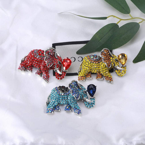 Amosfun Elephant Brooch Pin Rhinestone Crystal Elephant With Balloons Breastpin Broach Jewelry Gift for Woman Blue...