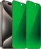 2 Pack Anti-Blue Privacy Tempered Glass for iPhone 15 Pro Max Mirror Anti-Spy Screen Protector Anti-Peeping Film Electroplated Green 6.7 inch...