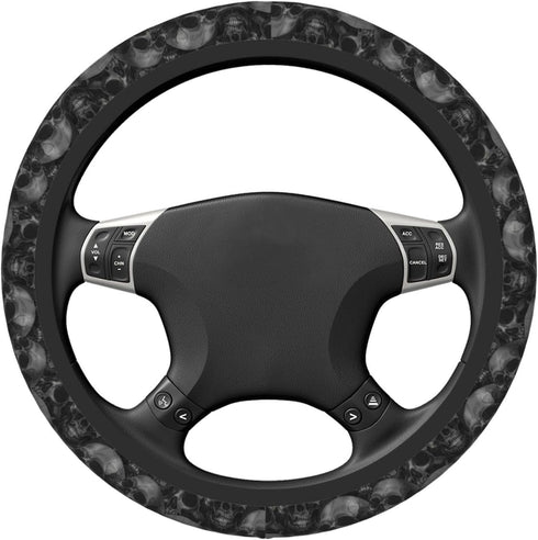 Scary Skull Horror Steering Wheel Cover for Women Men Girls Car Accessories Decor Anti-Slip Neoprene Auto Steering Wheel Covers Protector Universa...