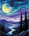 Natuyalo Paint by Numbers for Adults Beginner, Forest Night Scene Acrylic Easy Paint by Numbers Kits Natural Landscape Craft Kits for Adults Suita...