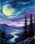 Natuyalo Paint by Numbers for Adults Beginner, Forest Night Scene Acrylic Easy Paint by Numbers Kits Natural Landscape Craft Kits for Adults Suita...