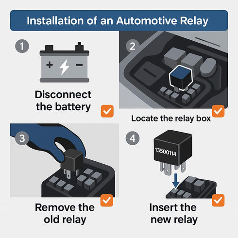 13500114 Automotive Relay, 12V 40A 4-Pin Multi-Purpose Plug-in Relay Replaces 12088567, for AC Fan Fuel Pump Lights, Compatible with GM Chevy GMC ...