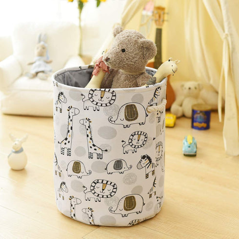 INough Baby Hamper Kids Laundry Basket Nursery Hamper Stuff animal Organizer,Toy Baskets Corner Stuffed Animal Storage Basket Kids Storage Basket ...