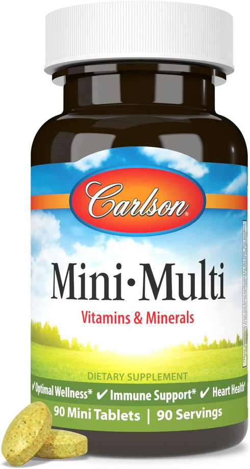 Carlson Mini-Multi, Essential Vitamins & Minerals, 90 Small Tablets...