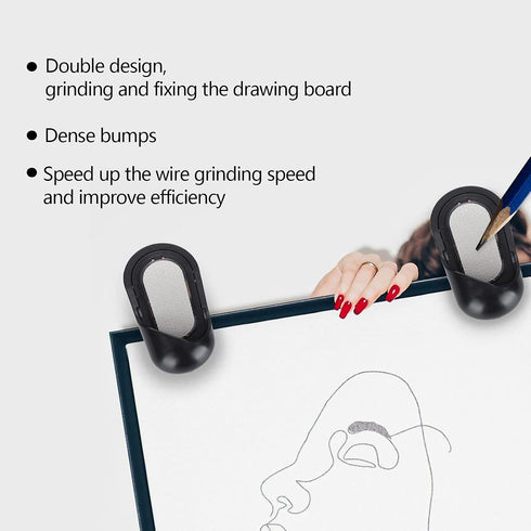 Sketch Pencil Grinder, Multifunctional Painting Spring Clip Folder Double Designs Sketch Pencil Charcoal Nib Sharpening Grinding Tool for Children...
