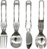 4Pcs Folding Camping Utensils Set Portable 18/10(304) Stainless Steel Flatware include Dishwasher Safe Spoon Fork Knife for Picnic Travel Hiking B...