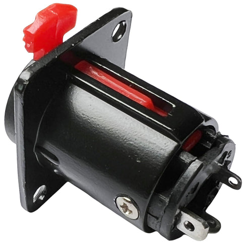 CESS Black 1/4" Jacks TS and TRS Panel Mount Jack Locking Style D Series Size - 1/4 Inch Female Stereo and Mono/TRS and TS Audio Socket - 6.35mm S...