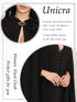 Unicra Halloween Hooded Cloak Black Long Party Cape Renaissance Cosplay Costume Robe with Rhinestone Brooch for Women and Men...