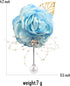 Rose Flower Wedding Brooches Cloth Art Floral Leaf Suit Shirt Lapel Brooch Pin Fashion Jewelry Boutonniere for Men Women Gold Plated...
