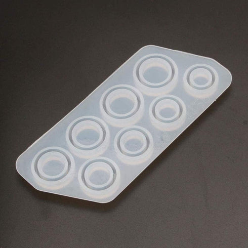 Szecl 8Pcs/Set Ring Silicone Molds for Epoxy Resin Assorted Sizes Ring Mold in US Size 5-12 Circle Jewelry Casting Mold for DIY Ring Making Round ...