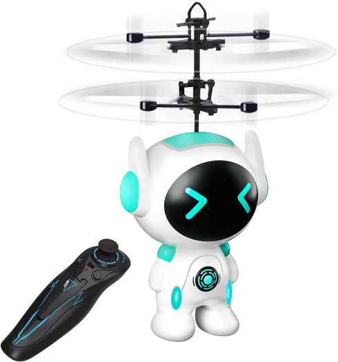Rc Flying Robot Toys for 5 6 7 8-12 Years Old Boys Girls- Remote Control Helicopter Built-in LED Mini Drone Flying Toy for Kids & Adults Indoor Ou...