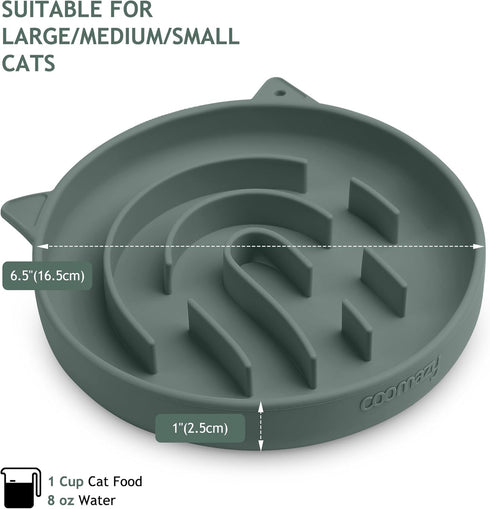Coomazy Silicone Slow Feeder Dog Cat Bowls, Interactive Puzzle Toy for Pets Food Training, Keeps Dogs Cats Busy, Prevents Puppy Kitty Overeating (...