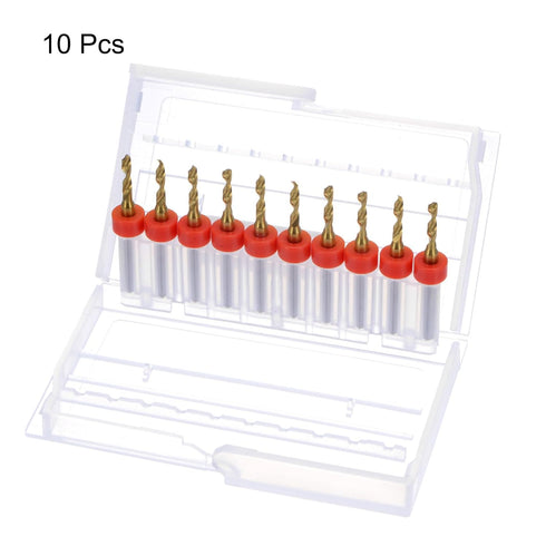 uxcell 10pcs PCB Drill Bits 1/8" Shank 2.25mm Titanium Coated Carbide Micro Twist Mini Drill Bits Set Rotary Drilling Tool for Print Circuit Board...