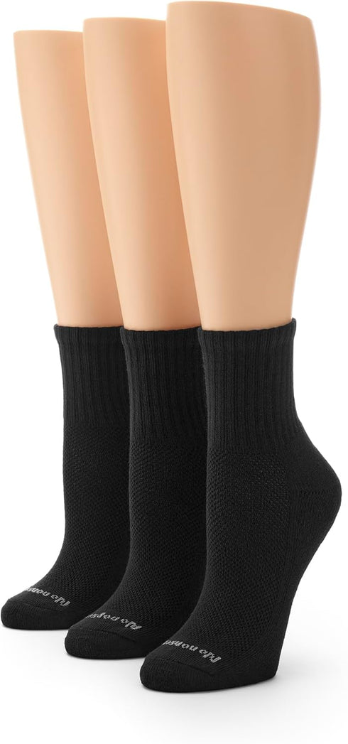 No Nonsense Women’s Cushioned Mini Crew Socks - Experience Comfort and Dryness - Breathable and Soft, New Black - 3 Pair Pack, 4-10...