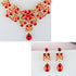 Silver Red Alloy Rhinestone Earrings Crystal Pendant Necklace Bridal Jewelry Set...