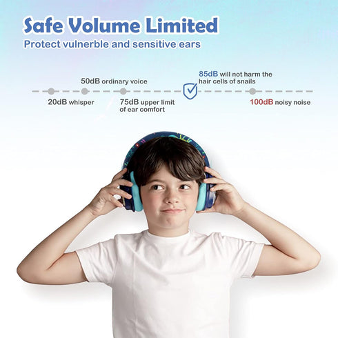 okcsc B2 Kids Cartoon Headphones with Mic, 85dB Safe Volume Limited On-Ear Headset for Kids Girls Boys, Foldable Adjustable 3.5mm Jack Stereo Wire...