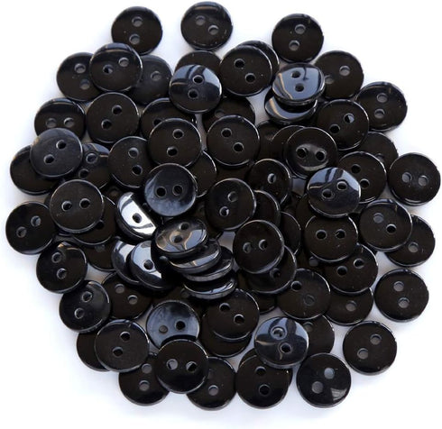 11/32 Inch (9mm) Very Small Button Tiny Size Sewing Flatback Resin Buttons Color Black Pack of 500 Pcs...