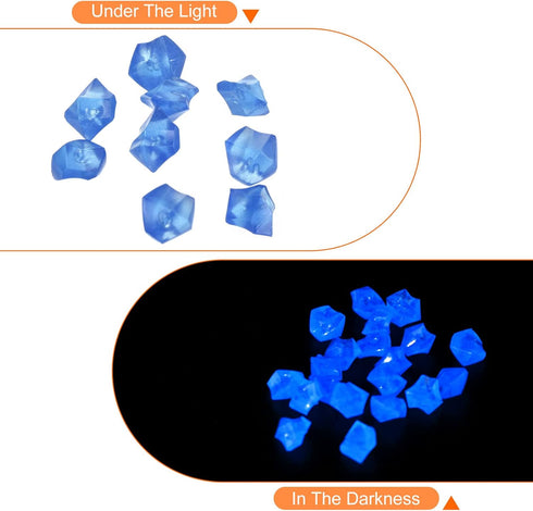 MECCANIXITY 300pcs Glow Rocks 8-10mm Glow Pebbles Decoration in The Dark Luminous Stones Decor DIY Decorative Dark Blue for Garden, Potted Plant, ...