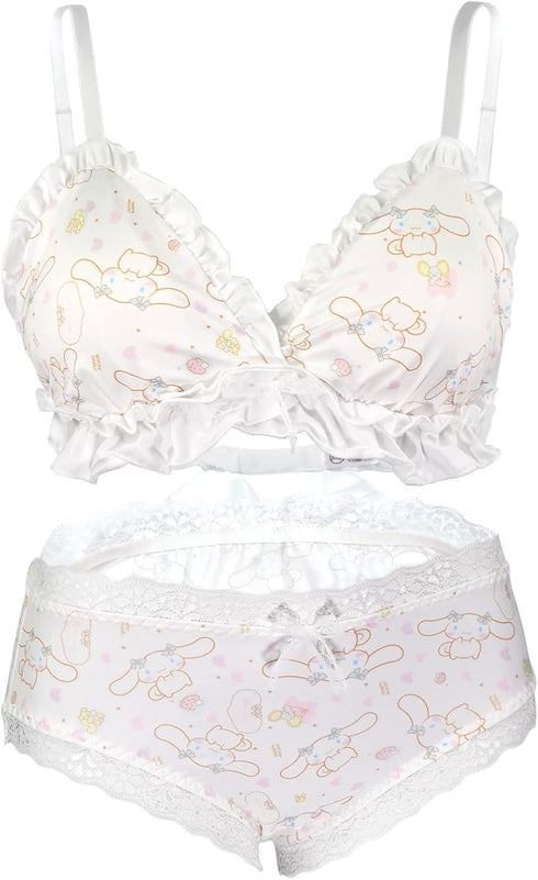 paloli Women Cute Lingerie Set Sweet Strawberry Bikini Wirless Bra and Panty - 100% Cotton...