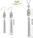 Double Crystal Long Tassels Sweater Chain Pendant Necklace Mother Gift Jewelry 32"...