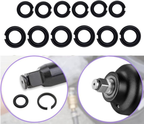 (6+6 Sets) 1/2” Impact Retaining Ring Friction Ring & 3/8” Impact Retaining Ring Friction Ring Anvil Clip with O-Ring for Milwaukee Electric Pneum...