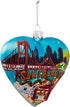 Kurt Adler 4" San Francisco Glass Heart Cityscape Ornament...