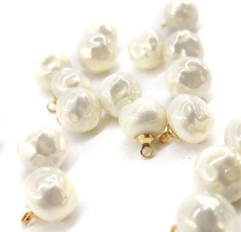 Irregular Faux Pearl Sewing Shank Buttons 20 Pcs - 10mm, 13/32"...