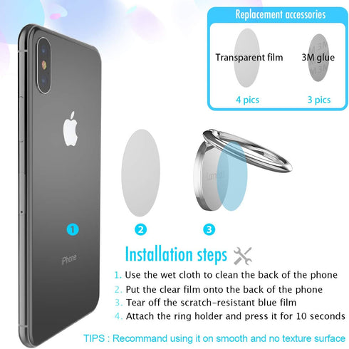 Finger Ring Stand, Lamicall Cell Phone Holder : Universal Phone Ring Cradle Kickstand Compatible with Phone Xs Max XR X 8 7 6 6s Plus 5s, Galaxy S...