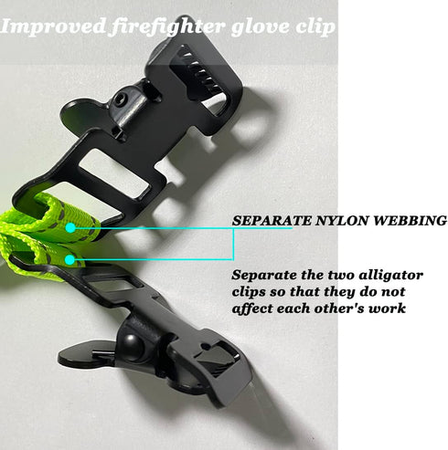 ZHIRONGFA 2 Pack 7Inch Firefighter Rescue Glove Clips Durable Safety Reflective Function Keep Your Gear Organized (Green(2 Clips))...