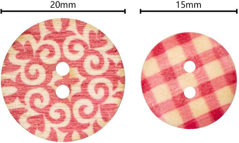 Foraineam 400pcs Mixed Wooden Buttons Bulk 2 Holes Round Decorative Wood Craft Button for Sewing Crafting...