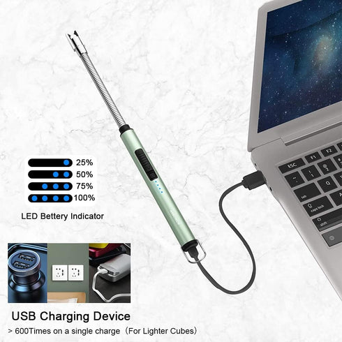 ARECTECH Candle Electric Lighter Rechargeable USB Arc Lighter Windproof Plasma for Candle Cooking BBQs Fireworks Birthday Gift Green...