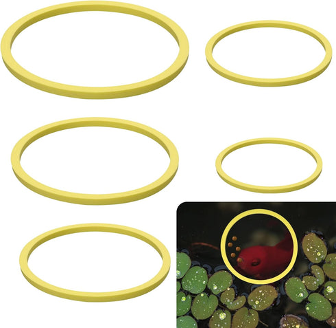 5pcs Aquarium Floating Plant Feed Rings, Round Floating Plant Corral 5 Size Fish Feeding Rings Fish Tank Plant Fence Keep Floating Plants in Place...