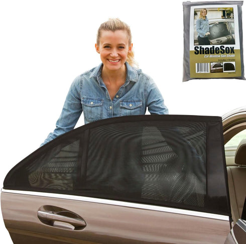 Universal Car Side Window Baby Sun Shade (2pc) | Protects Baby and Kids from the Sun| Fits All (99%) Cars Most SUV's | Travel ebook included!...