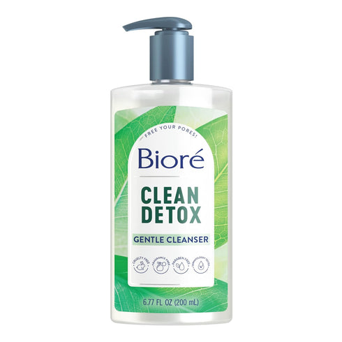 Biore Clean Detox Gentle Face Cleanser, Daily Face Wash, Cleansing Detox, Sensitive Skin Cleanser, 6.77 oz...