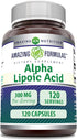Amazing Formulas Alpha Lipoic Acid 300 Mg Capsules Supplement | Non-GMO | Gluten Free | Made in USA (120)...