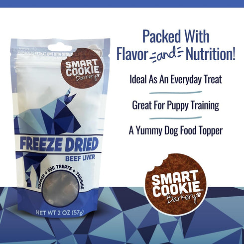 Freeze Dried Beef Liver Bites - Single Ingredient Beef Liver Dog Treats - Low Calorie Training Treats for Dogs - 2oz Bag, 1 Pack...