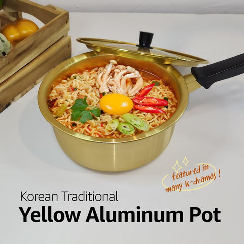 SCALEUP Korean Yellow Pot, Ramen Cooking Pot, Fast Heating (18cm/7 inches)...