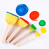 48 Pieces Round Sponges Brush Set, Round Sponge Brushes for Painting, Wooden Handle Foam Brush Sponge Painting Tools for Kids Painting Crafts...