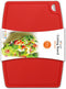 Thick Silicone Cutting Board 12.6'' x 9.1'' Juice Grooves Easy Grip Handle Dishwasher Safe-Red...