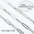 Jabogrii 16.4 Feet Silver Stainless Steel Chain for Jewelry Making Paperclip Oval Women Necklace Bracelet DIY Craft Jewelry Making Chains...