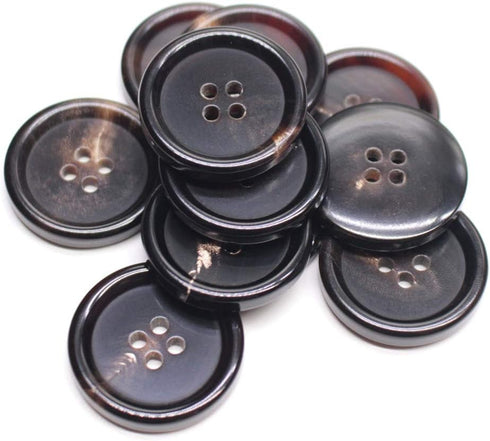 10PCS 1 Inch Real Horn Buttons for Blazer, Suit, Coats, Overcoat, Winter Coat, Jacket, Uniform Genuine Natural Brown Buffalo Horn Buttons for Men ...