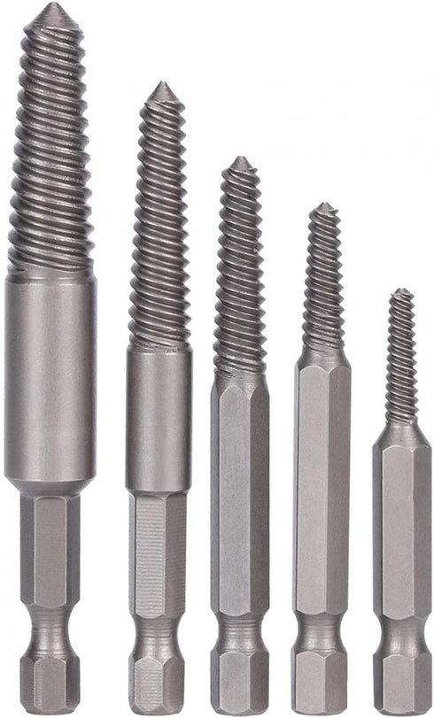 5pcs Broken Head Screw Screw Extractor Hex Handle Electric Extracting Tool Damaged Bolts Removal Tool Easy Out Kit...