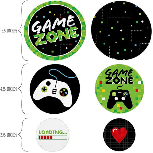 Big Dot of Happiness Game Zone - Pixel Video Game Party or Birthday Party Giant Circle Confetti - Party Decorations - Large Confetti 27 Count...