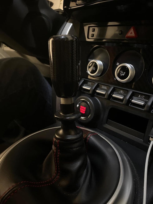iJDMTOY Glossy Black Real Carbon Fiber Shift Knob Compatible with Most Car 6-Speed, 5-Speed, 4-Speed Manual or Automatic, etc...