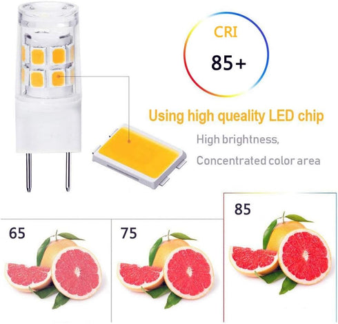 8-Pack Not Dimmable 2W G8 LED Bulbs 17 LEDs 2835SMD Warm White 3000K 180 Lumen Equivalent 20-Watt HalogenReplacement Bulbs for Light Fitting, Unde...