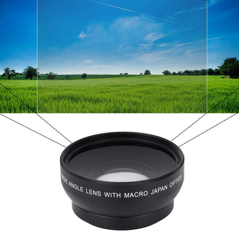 HD Wide Angle Lens with Macro Close-up Lens 0.45X Magnification High Definition Wide-Angle Lens Fits Any 49mm Diameter Lens...